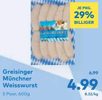 T&G Greisinger Münchner Weisswurst 5 Paar, 600g Angebot
