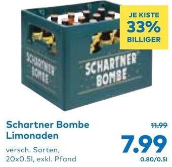T&G Schartner Bombe Limonaden versch. Sorten, 20x0.5 L Angebot