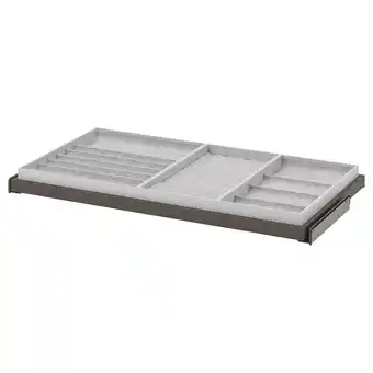 IKEA Komplement ausziehboden mit einsatz, dunkelgrau/hellgrau, 100x58 cm Angebot