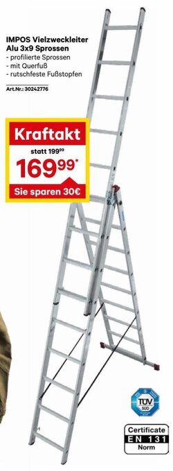 Lagerhaus Graz Land IMPOS Vielzweckleiter Alu 3x9 Sprossen Angebot