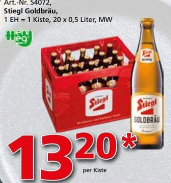 Lagerhaus Graz Land Stiegl Goldbräu, 1 EH = 1 Kiste, 20 x 0,5 Liter, MW Angebot