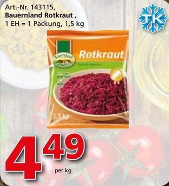 Bauernland Rotkraut, 1 EH = 1 Packung, 1,5 kg