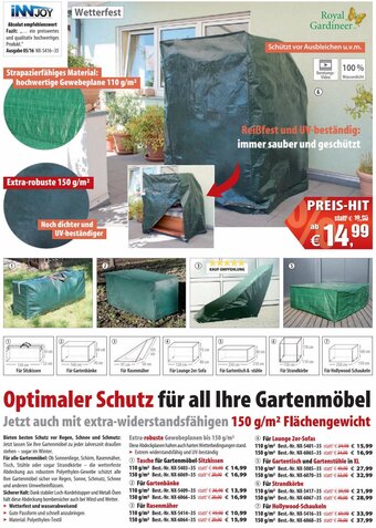 Pearl Optimaler Schutz für all Ihre Gartenmöbel Angebot