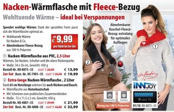 Pearl Nacken-Wärmflasche mit Fleece-Bezug Angebot