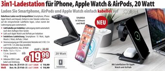 Pearl 3in1-Ladestation für iPhone, Apple Watch & AirPods, 20 Watt Angebot