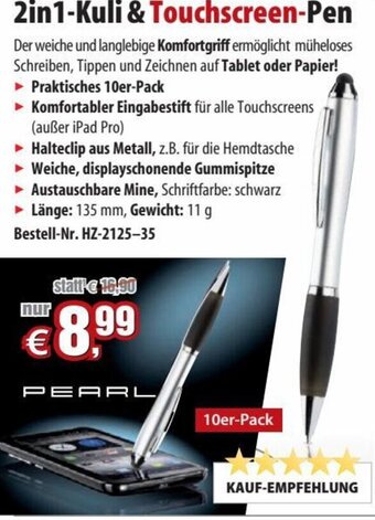 Pearl 2in1-Kuli & Touchscreen-Pen Angebot