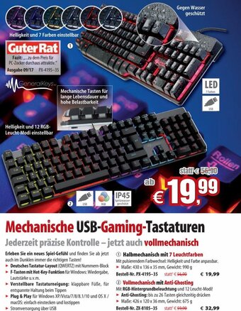 Pearl Mechanische USB-Gaming-Tastaturen Angebot