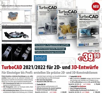 Pearl TurboCAD 2021/2022 für 2D- und 3D-Entwürfe Angebot