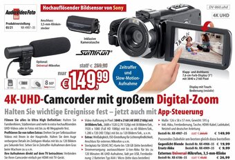 Pearl 4K-UHD-Camcorder mit großem Digital-Zoom Angebot