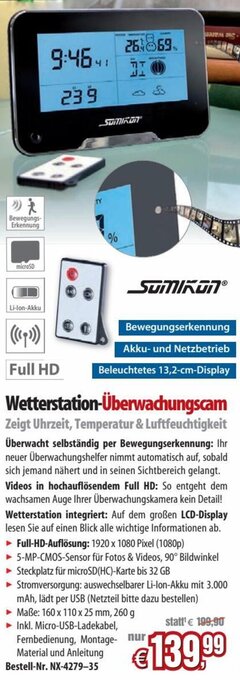 Pearl Wetterstation-Überwachungscam Angebot