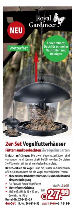 Pearl 2er-Set Vogelfutterhäuser Angebot