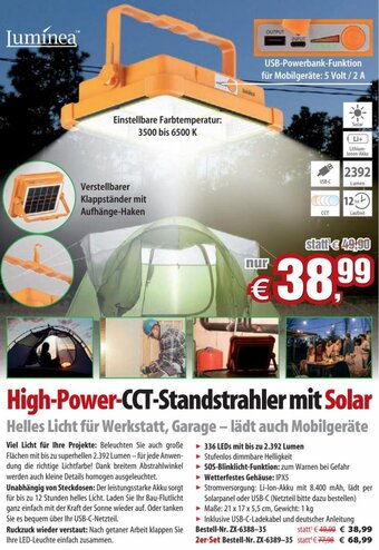 Pearl High-Power-CCT-Standstrahler mit Solar Angebot