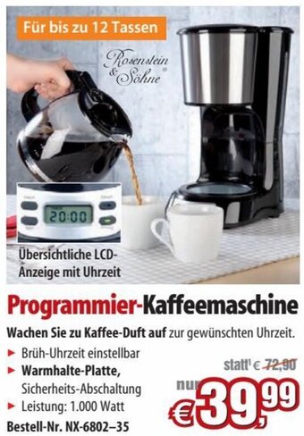 Pearl Programmier-Kaffeemaschine Angebot