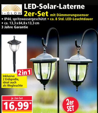 Norma Led Solar Laterne 2er Set Angebot