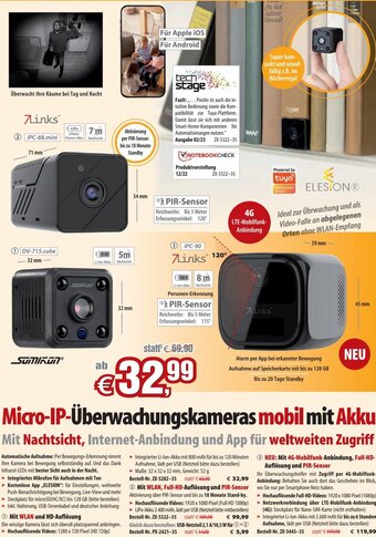 Pearl Micro-IP-Überwachungskameras mobil mit Akku Angebot