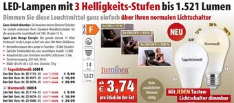 Pearl LED-Lampen mit 3 Helligkeits-Stufen bis 1.521 Lumen Angebot