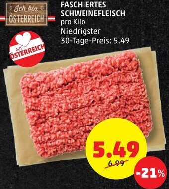PENNY FASCHIERTES SCHWEINEFLEISCH pro Kilo Angebot