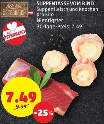 PENNY SUPPENTASSE VOM RIND Suppenfleisch und Knochen pro Kilo Angebot