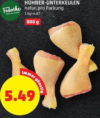 PENNY HÜHNER-UNTERKEULEN natur, pro Packung Angebot