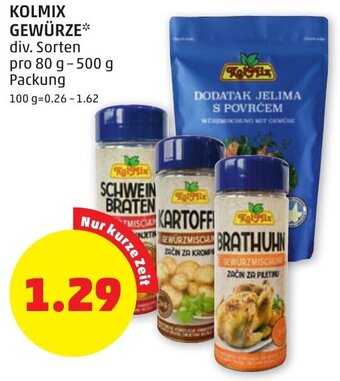 PENNY KOLMIX GEWÜRZE div. Sorten pro 80 g-500 g Packung Angebot