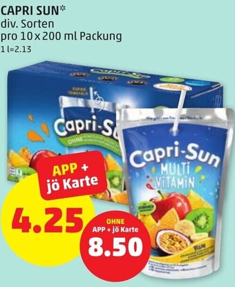 PENNY CAPRI SUN div. Sorten pro 10 x 200 ml Packung Angebot