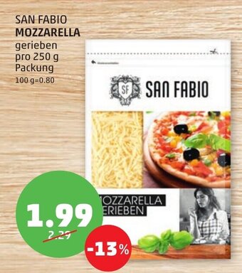 PENNY SAN FABIO MOZZARELLA gerieben pro 250 g Packung Angebot
