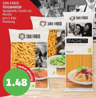 PENNY SAN FABIO TEIGWAREN Spaghetti, Fusilli od. pro 1 Kilo Angebot
