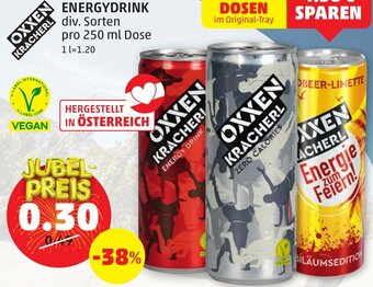 PENNY OXXEN KRACHERL ENERGYDRINK div. Sorten pro 250 ml Dose Angebot