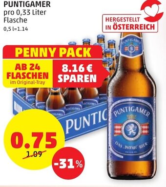 PENNY PUNTIGAMER pro 0,33 Liter Flasche Angebot
