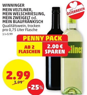 PENNY WINNINGER MEIN VELTLINER, MEIN WELSCHRIESLING, MEIN ZWEIGELT od. MEIN BLAUFRÄNKISCH Angebot