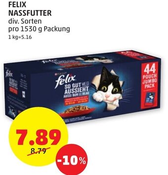 PENNY FELIX NASSFUTTER div. Sorten pro 1530 g Packung Angebot