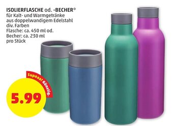 PENNY ISOLIERFLASCHE Flasche: ca. 450 ml , BECHER  230ml Angebot