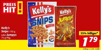 Nah&Frisch Kelly's Snips 150 g oder Jumpys 75 g-Pkg. Angebot