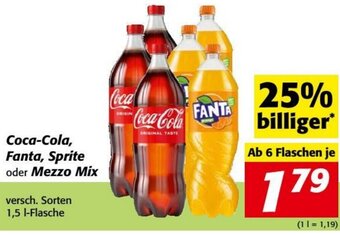 Nah&Frisch Coca-Cola, Fanta, Sprite oder Mezzo Mix Angebot