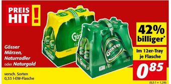Nah&Frisch Gösser Märzen, Naturradler oder Naturgold versch. Sorten 0,33 L-EW-Flasche Angebot