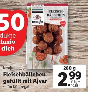 Lidl Nostja Fleischbällchen gefüllt mit Ajvar 280 g Angebot