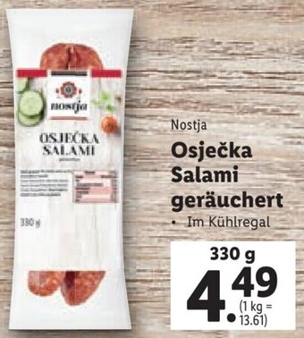 Lidl Nostja Osječka Salami geräuchert 330 g Angebot