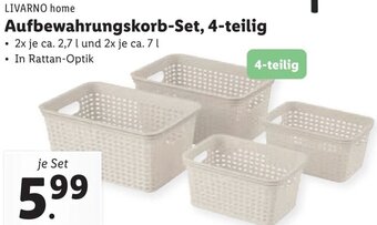 Lidl LIVARNO home Aufbewahrungskorb-Set, 4-teilig Angebot