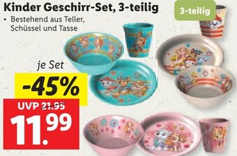 Lidl Kinder Geschirr-Set, 3-teilig Angebot