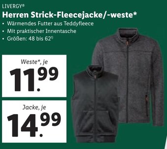 Lidl LIVERGY Herren Strick weste Angebot