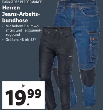 Lidl PARKSIDE PERFORMANCE Herren Jeans-Arbeits-bundhose Angebot
