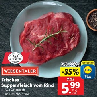 Lidl WIESENTALER Frisches Suppenfleisch vom Rind Angebot