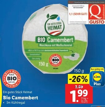 Lidl Ein gutes Stück Heimat Bio Camembert 150 g Angebot