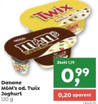 ADEG Danone M&M's od. Twix Joghurt 120 g Angebot