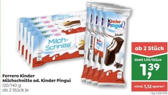ADEG Ferrero Kinder Milchschnitte od. Kinder Pingui 120/140 g Angebot