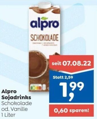 ADEG Alpro Sojadrinks Schokolade od. Vanille 1 Liter Angebot