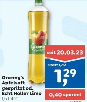 ADEG Granny's Apfelsaft gespritzt od. Echt Holler Limo 1,5 Liter Angebot