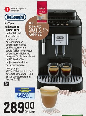 Metro DeLonghi Kaffee-vollautomat ECAM290.21.B Angebot