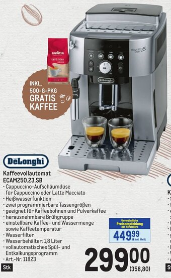 Metro DeLonghi Kaffeevollautomat ECAM250.23.SB Angebot