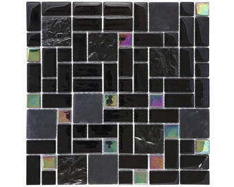 Hornbach Glasmosaik rainbow 30,0x30,0 cm schwarz Angebot